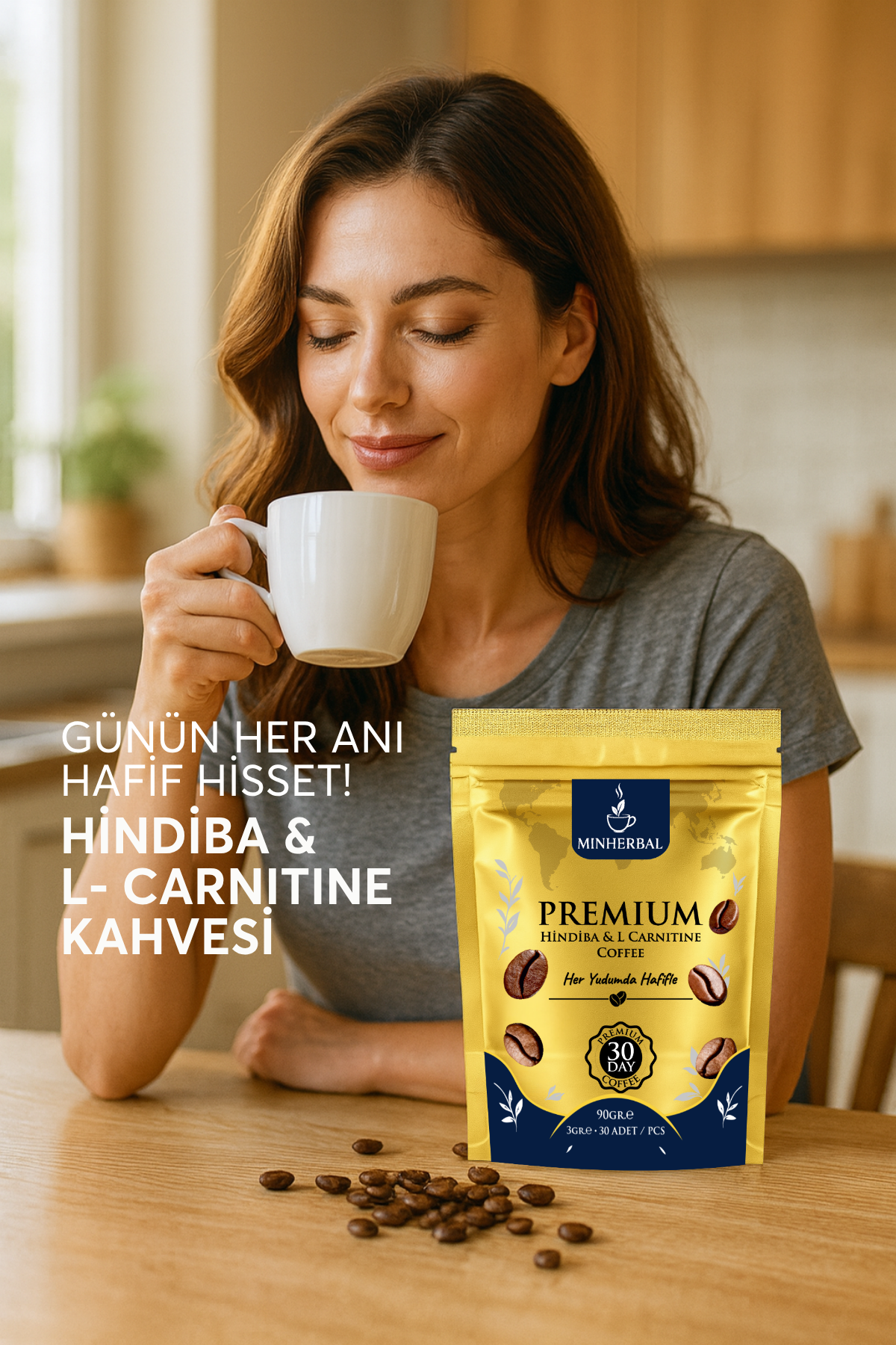 L- Carnitine Destekli Zayıflamaya Yardımcı Çözünebilir Kahve